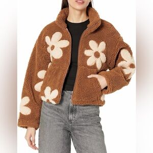 Blank NYC Brown Floral Teddy Jacket